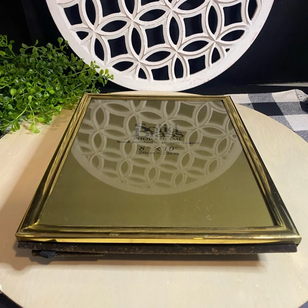 Vintage Solid Brass 8 x 10 Photo Frame -‎ Gold Made in Korea